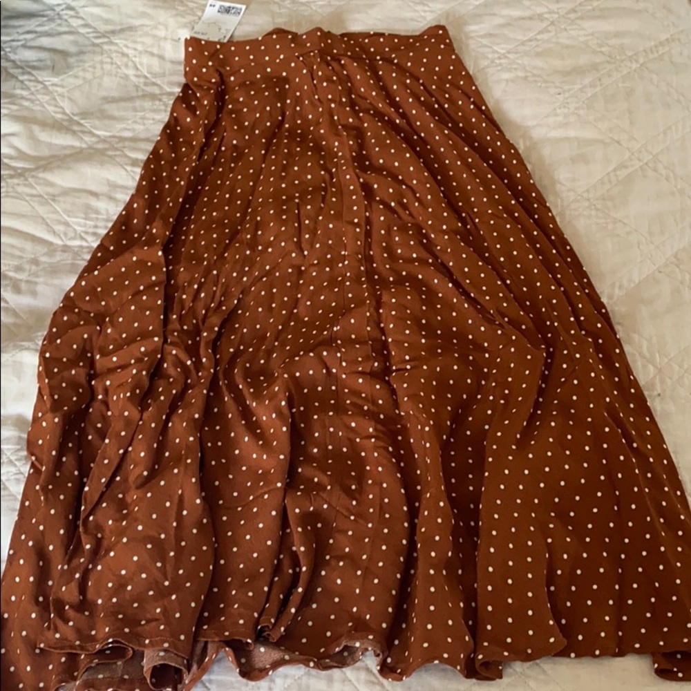 Midi length burnt rust skirt